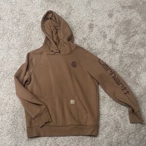 Carhartt Brown Logo Sleeve Hooded Pullover